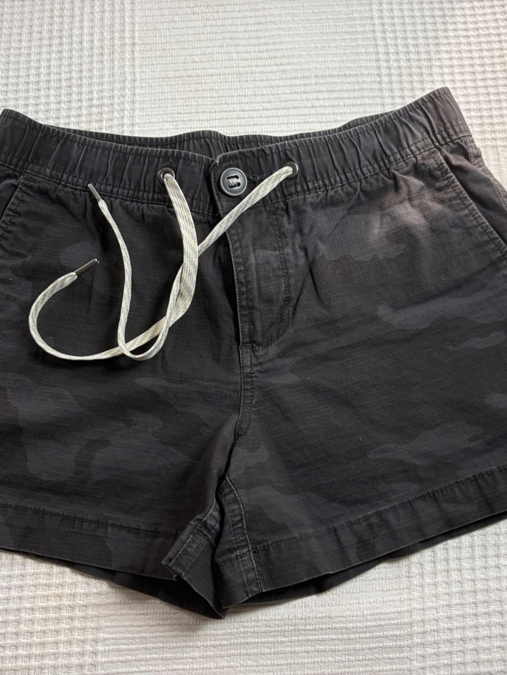 Vuori Black Camo Drawcord Athletic Shorts